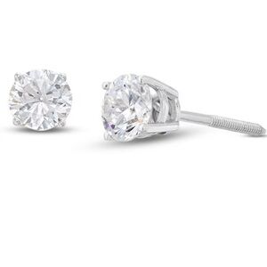 Kay’s Sparkling 3/4 CTW Diamond Stud Earrings in 18k White Gold Screw Back Sets